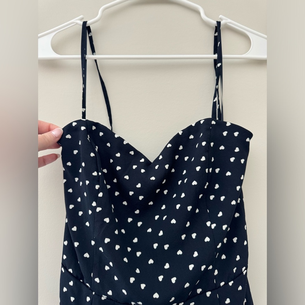 Francesca's Collections Navy and White Midi Dress